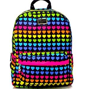 Betsey Johnson Rainbow Hearts Backpack